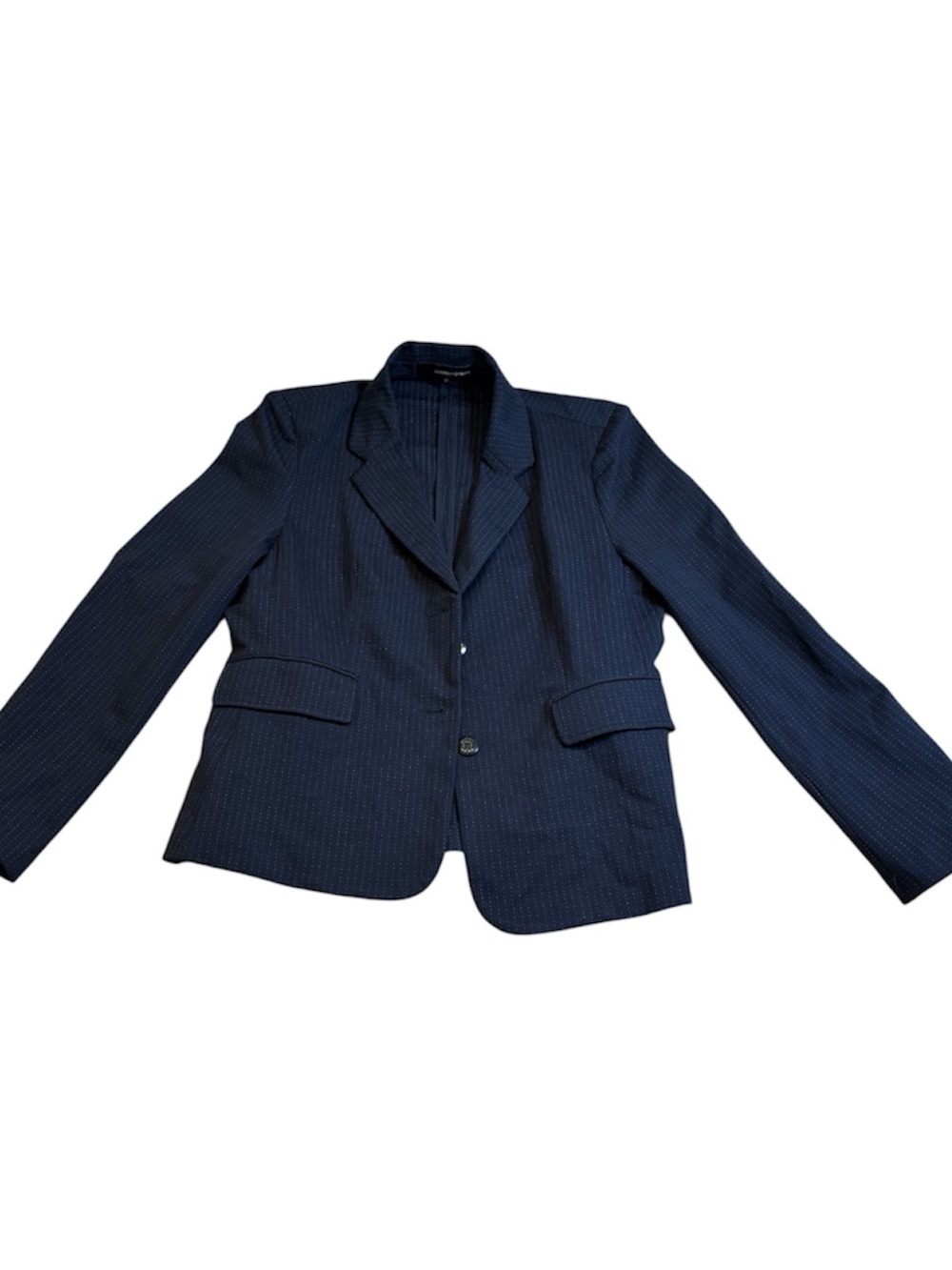 NWT Amanda + Chelsea Navy Pinstripe Stretch Blazer Jacket Large Petite LP Career